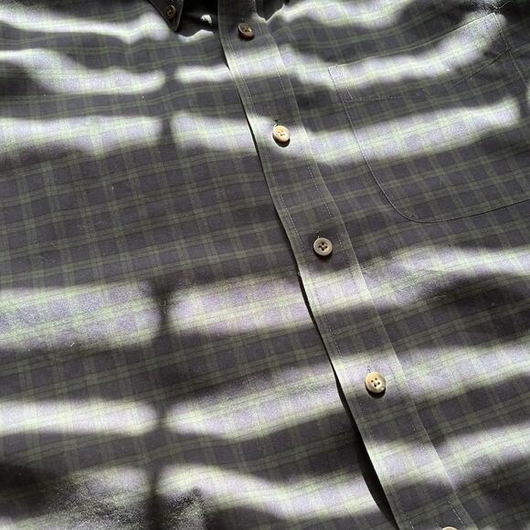 LL Bean Shirt Mens Size 2XL Blue Plaid Long Sleeve Button Down Wrinkle Resistant - Picture 2 of 7